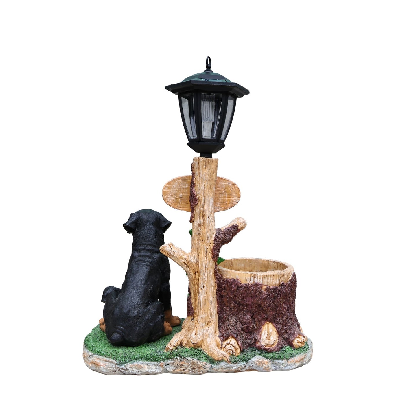 Rottweiler Dog Family Planter Statue