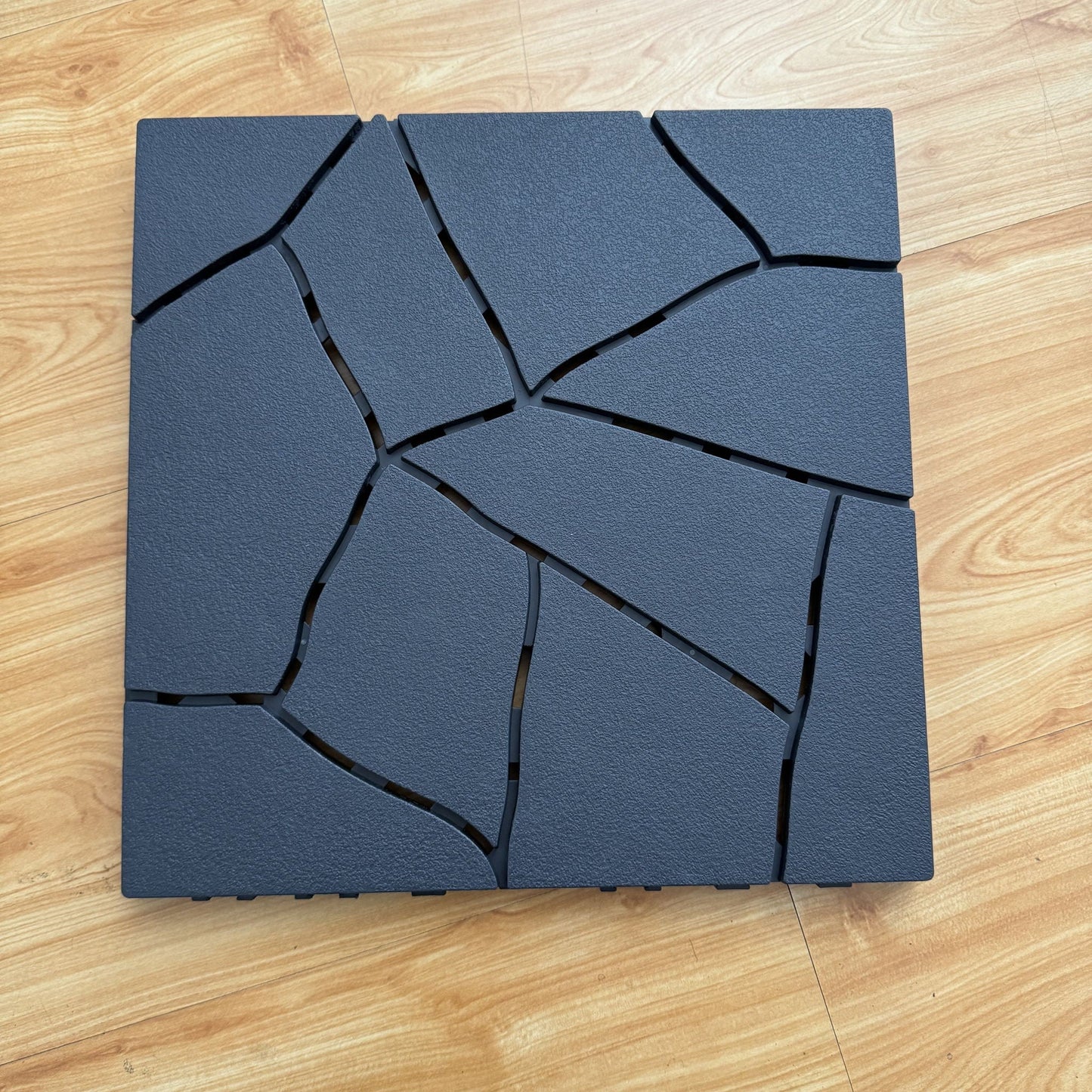Stone Style Patio Deck Tiles For Porch (Set of 44) - Gray