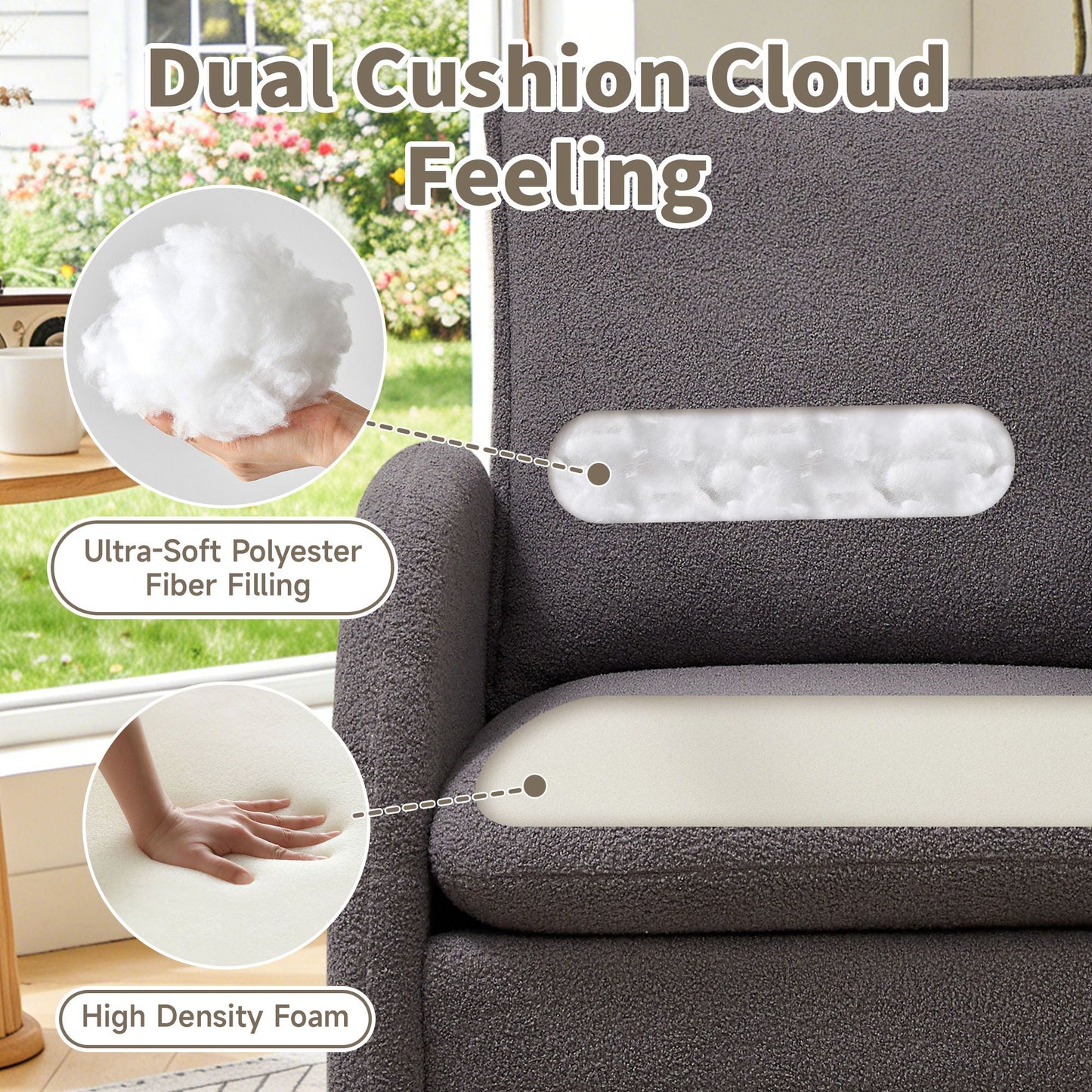 Modern Sherpa Upholstered Accent Chair, Comfortable Living Room Armchair, Lounge Chair For Bedroom, And Office
