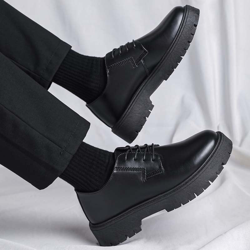 Men's Summer Breathable Height Increasing Derby Shoes, Business Formal Dress Shoes For Men