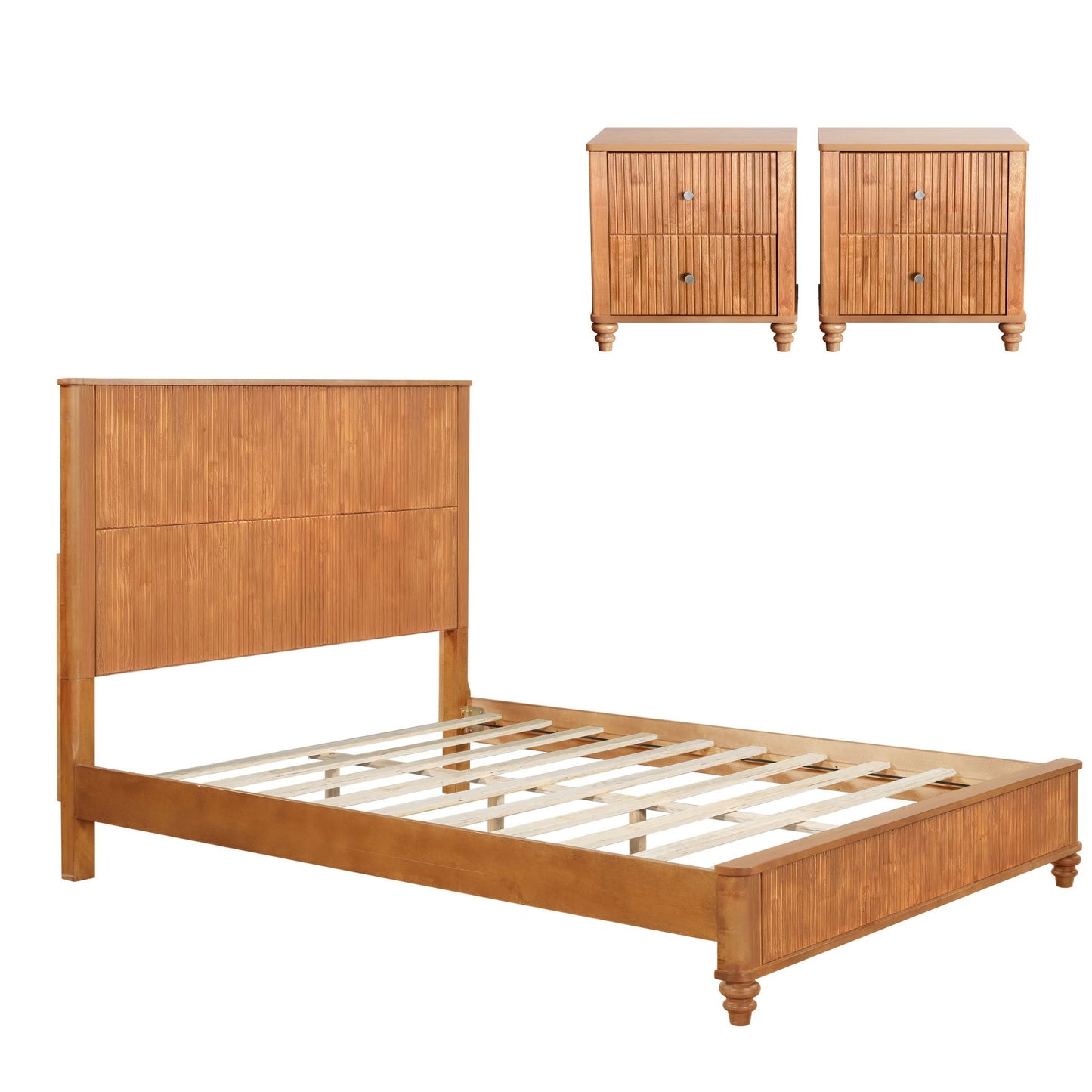 3 Piece Bedroom Set & Bed And 2 Nightstands