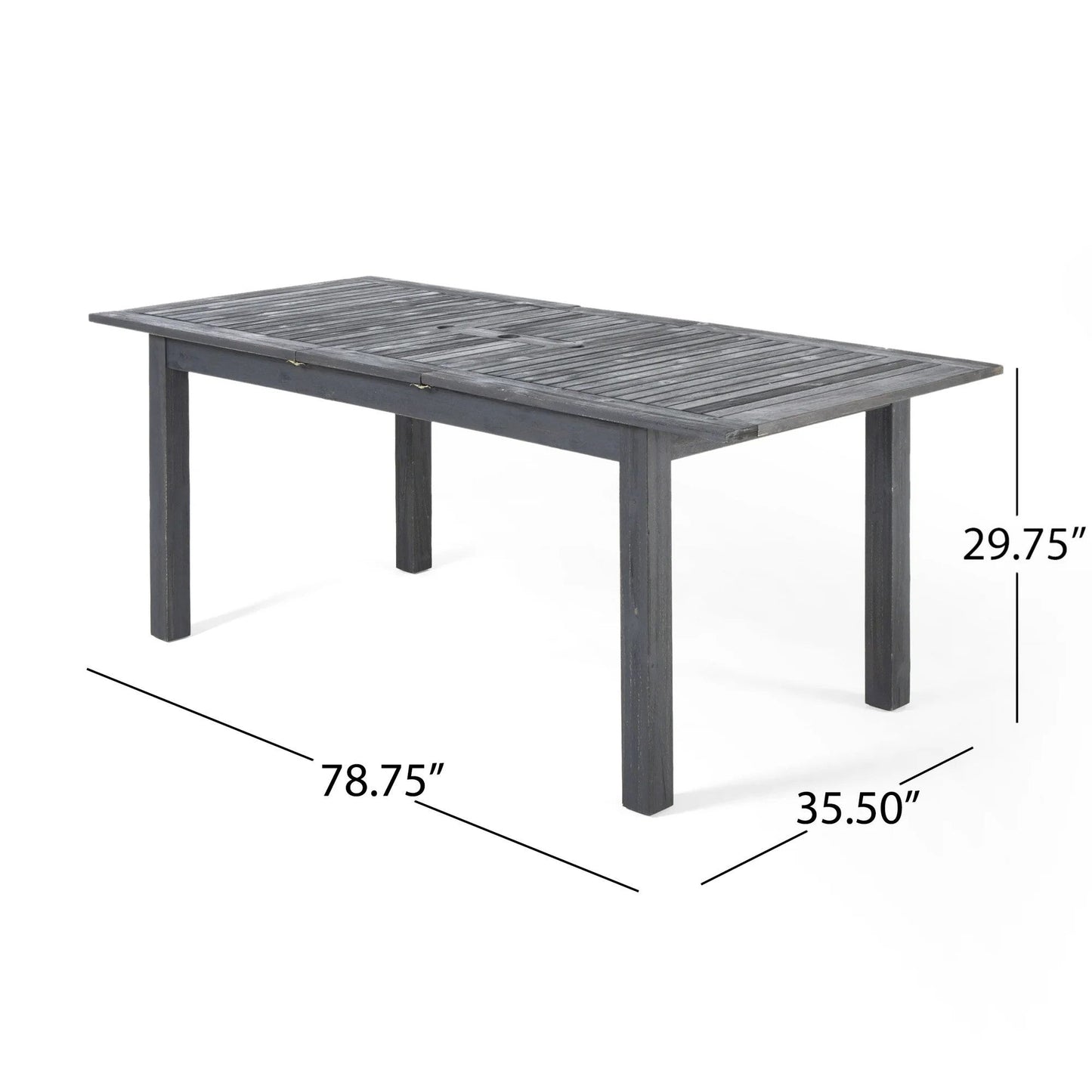 7-Piece Outdoor Dining Set with Extendable Acacia Wood Table