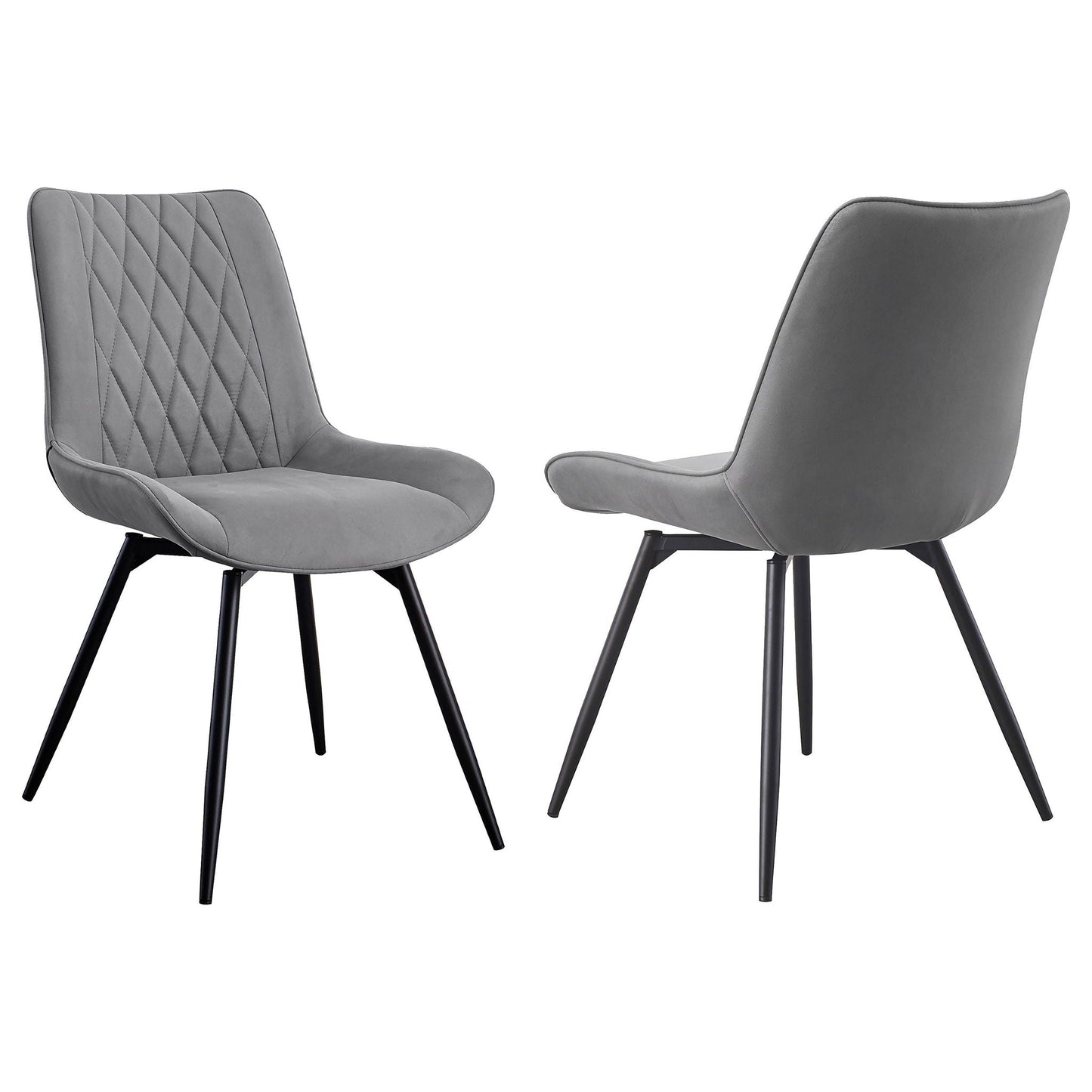 Tufted Swivel Dining Chairs (Set of 2) - Gray