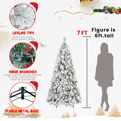 4FT Flocked Christmas Tree with 350 Tips