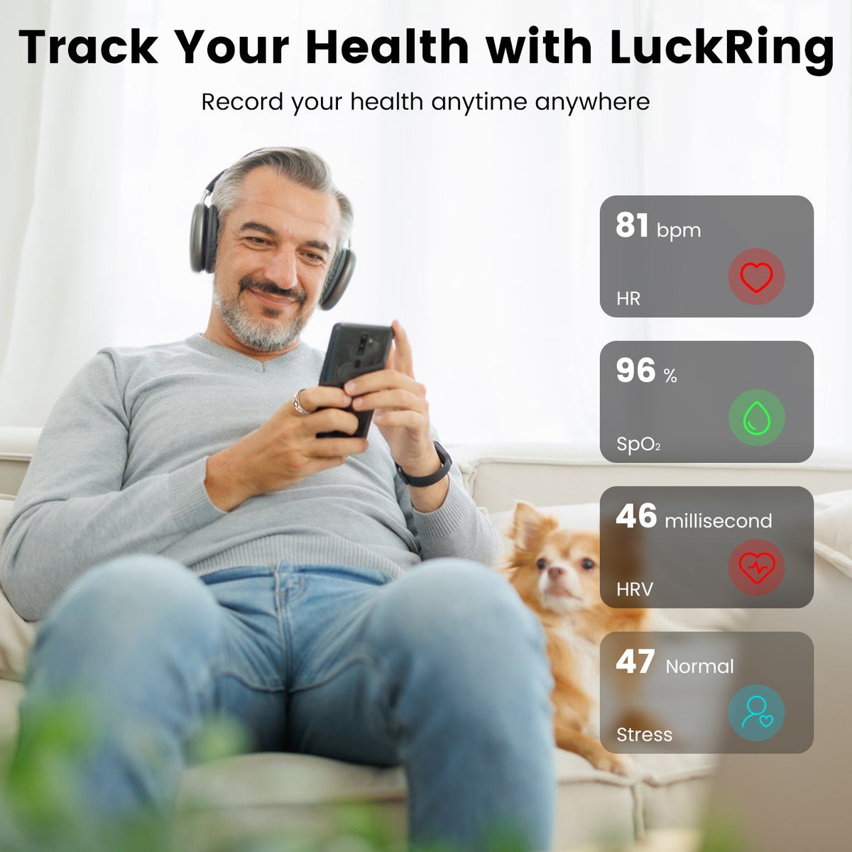 Smart Ring Health Tracker with Sleep & Fitness Monitoring