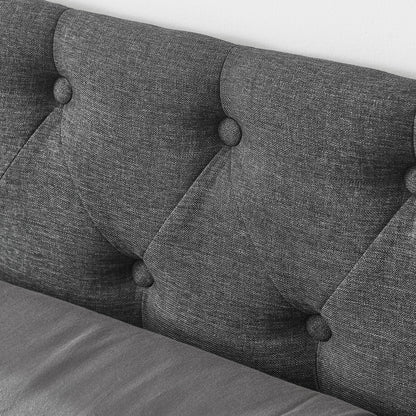 Upholstered Tufted Daybed With 2 Drawers, Waved Arms