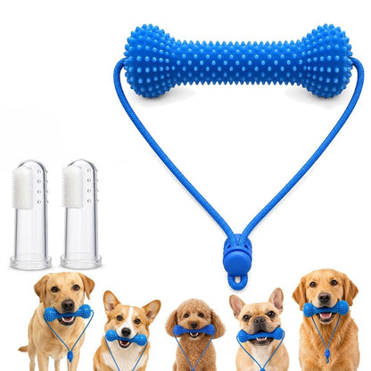 Dual-Action Canine Dental Prop, Bite And Brush Dental Toy For Dogs, Teeth Cleaning Fresh Dog Tartar And Plaque Remover, Woof Tooth Hard Off, Brushing Toothbrush Tools Care Chew Toys 1PC