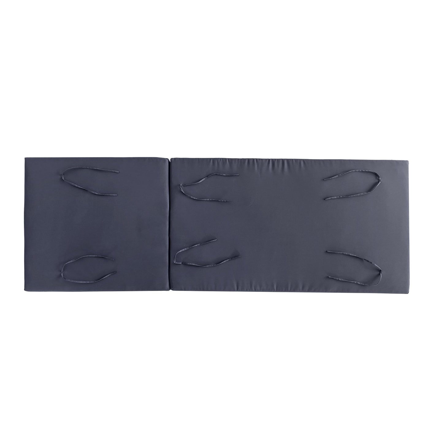 Lounge Chaise Set in Black Acacia Wood with Water-Resistant Cushions