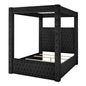 Modern 4 Poster Bed With Tufted Headboard And Footboard