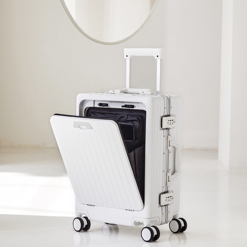 20 Inch 24 Inch Aluminum Frame Luggage Compartment, Front Opening Luggage Compartment, TSA Lock, Silent Rotating Wheel, Business Travel Hand Held Rolling Case