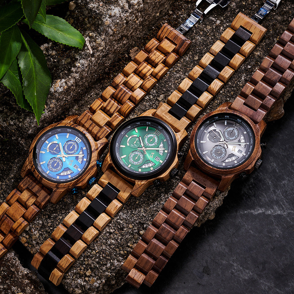 Vintage Wooden Watch For Young Men
