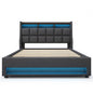 Upholstered Platform Bed With A Hydraulic Storage System, LED And USB Charging (Without Mattress)