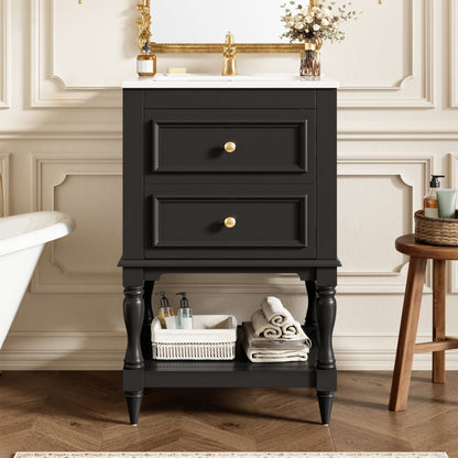 20'' Bathroom Vanity with Ceramic Sink and Storage Cabinet