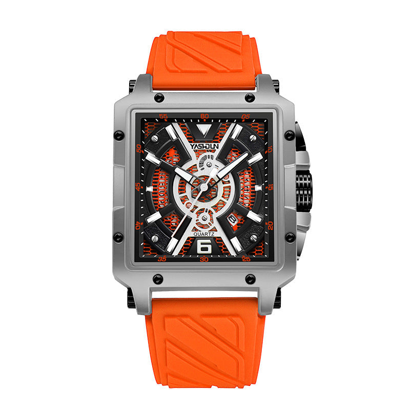 Fashionable Mens Watch With A Large Square Dial