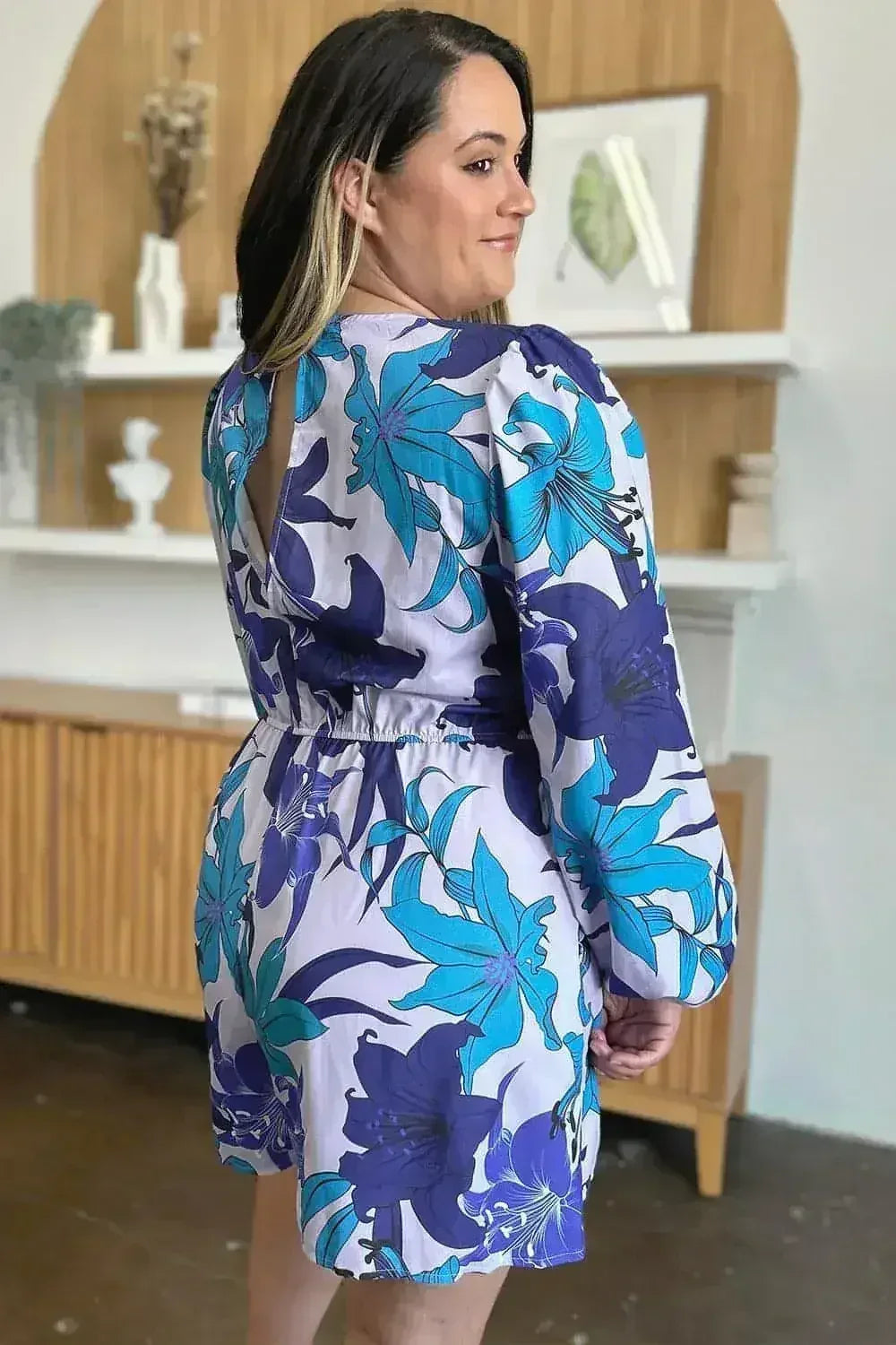 Floral Long Sleeve Romper with Pockets - S-3XL | Femstylo