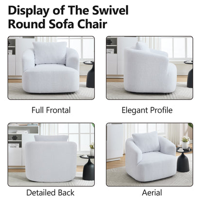 360° Swivel Round Upholstered Comfy Chair