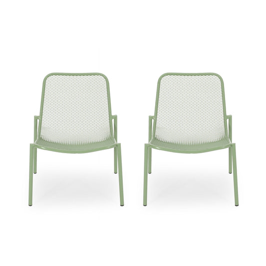 Outdoor Iron Chair With Mesh Design