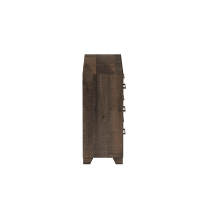 6 Drawer Wooden Dresser - Brown