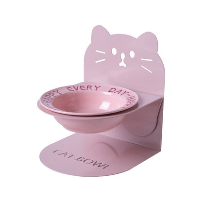 Ceramic Cat Food Cat Magnetic High-legged Cat Bowl Stand Cat Food Bowl Cervical Spine Protection Dog Bowl