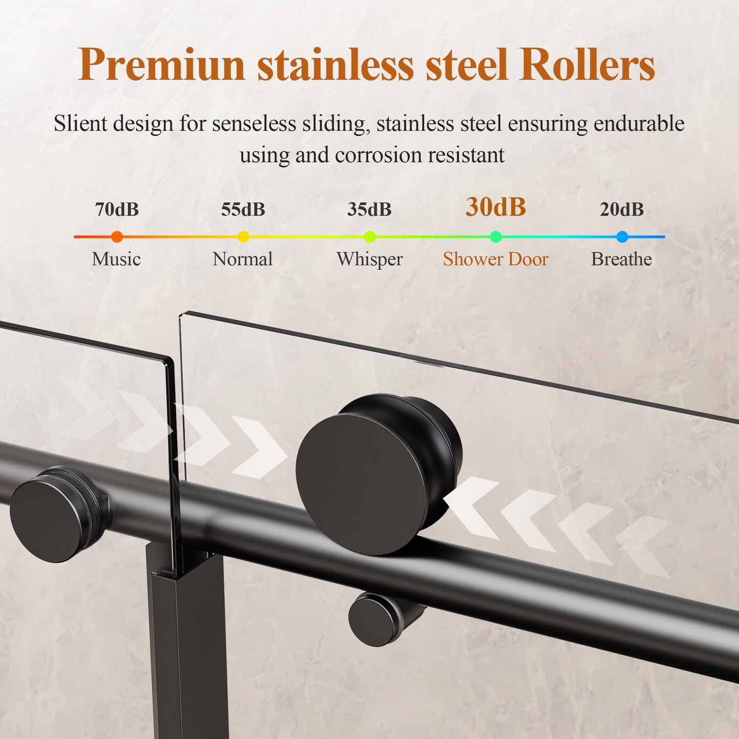 56-60" W x 76" H Stainless Steel Frameless Sliding Shower Door