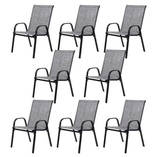 8 Piece Patio Chairs with Breathable Textilene Fabric