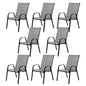 8 Piece Patio Chairs with Breathable Textilene Fabric