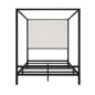 Canopy Bed With Tall Upholstered Headboard, 4 Poster Frame