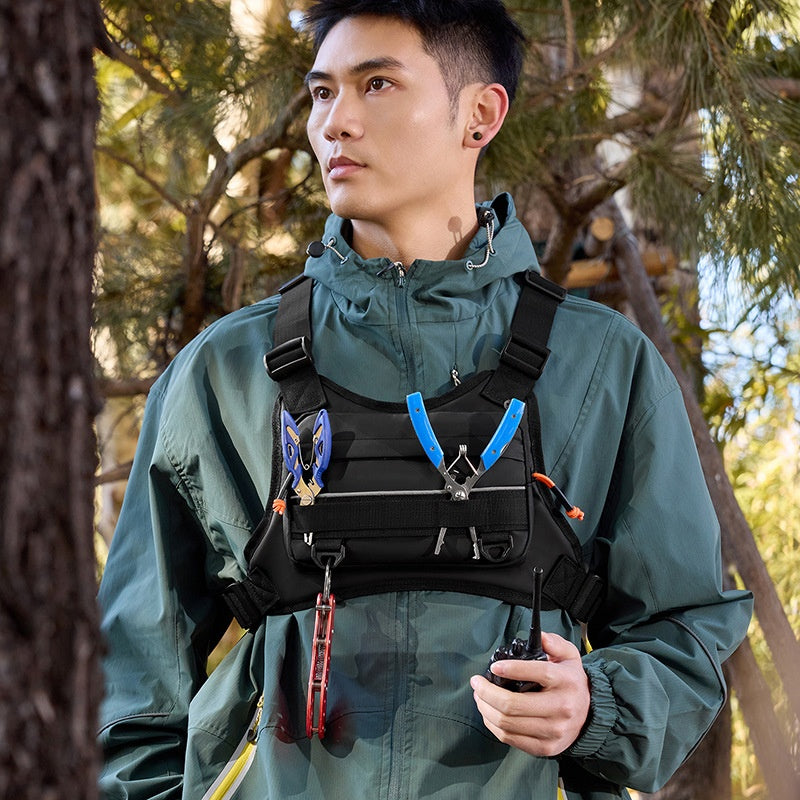 Mens New-Style Functional Vest With Pockets Sports Travel Bag