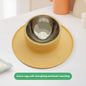 Cat And Dog Bowl Silicone Stainless Steel Pet Non-slip Leak-proof