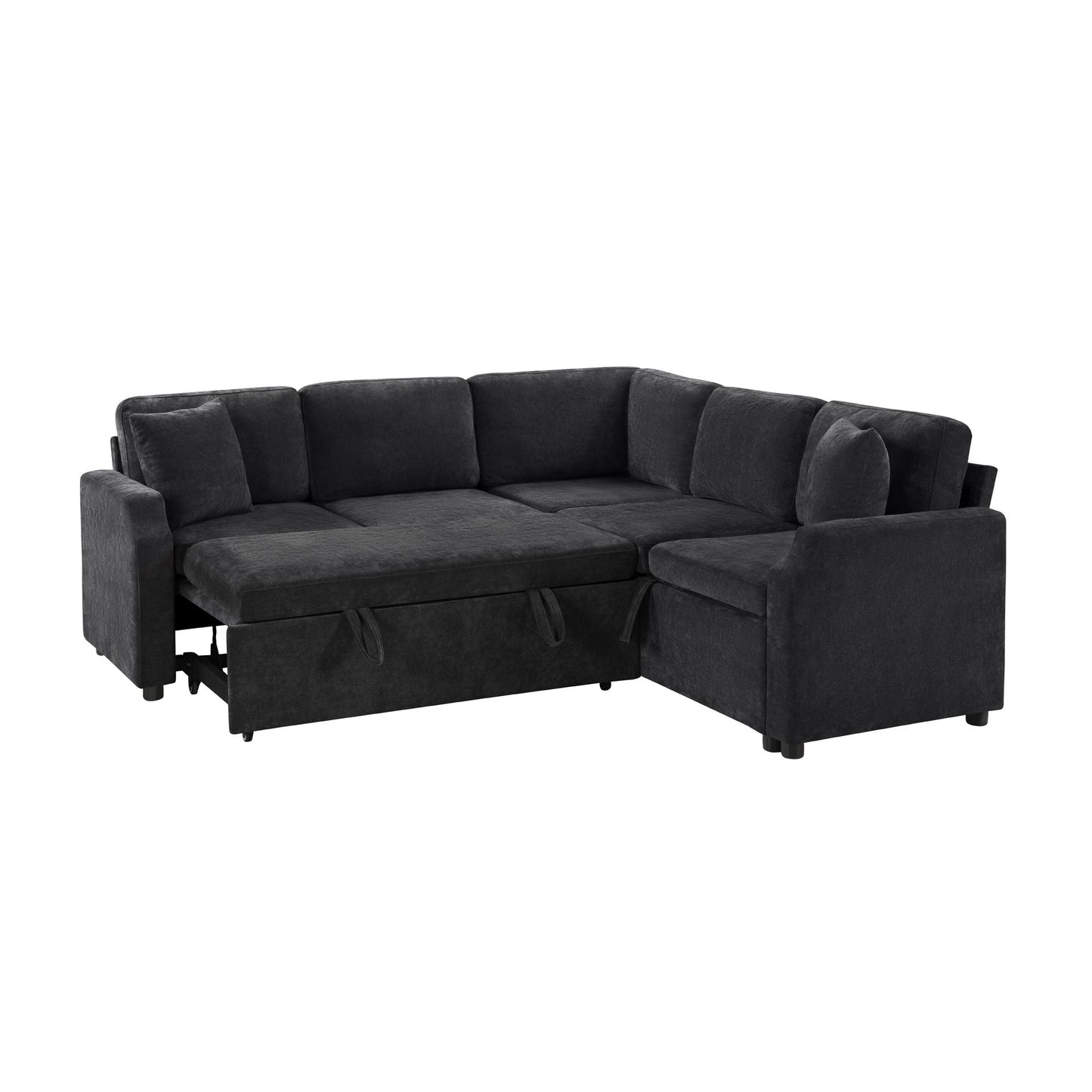 Modern L Shaped Sectional Sofa Bed With Hidden Storage Upholstery