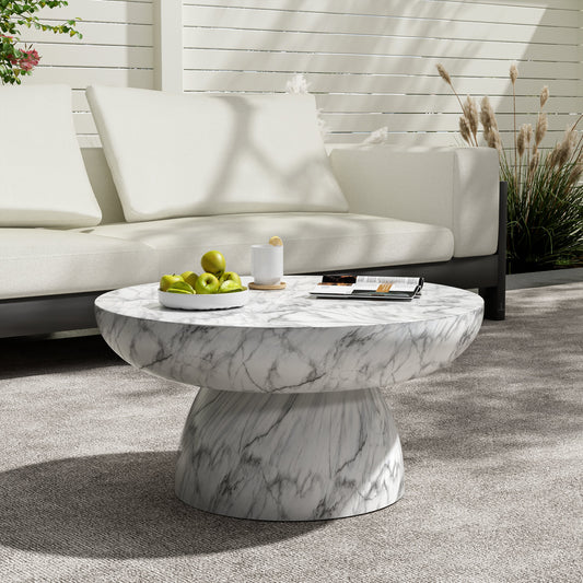 MGO Faux Marble Coffee Table for Indoor and Outdoor Use