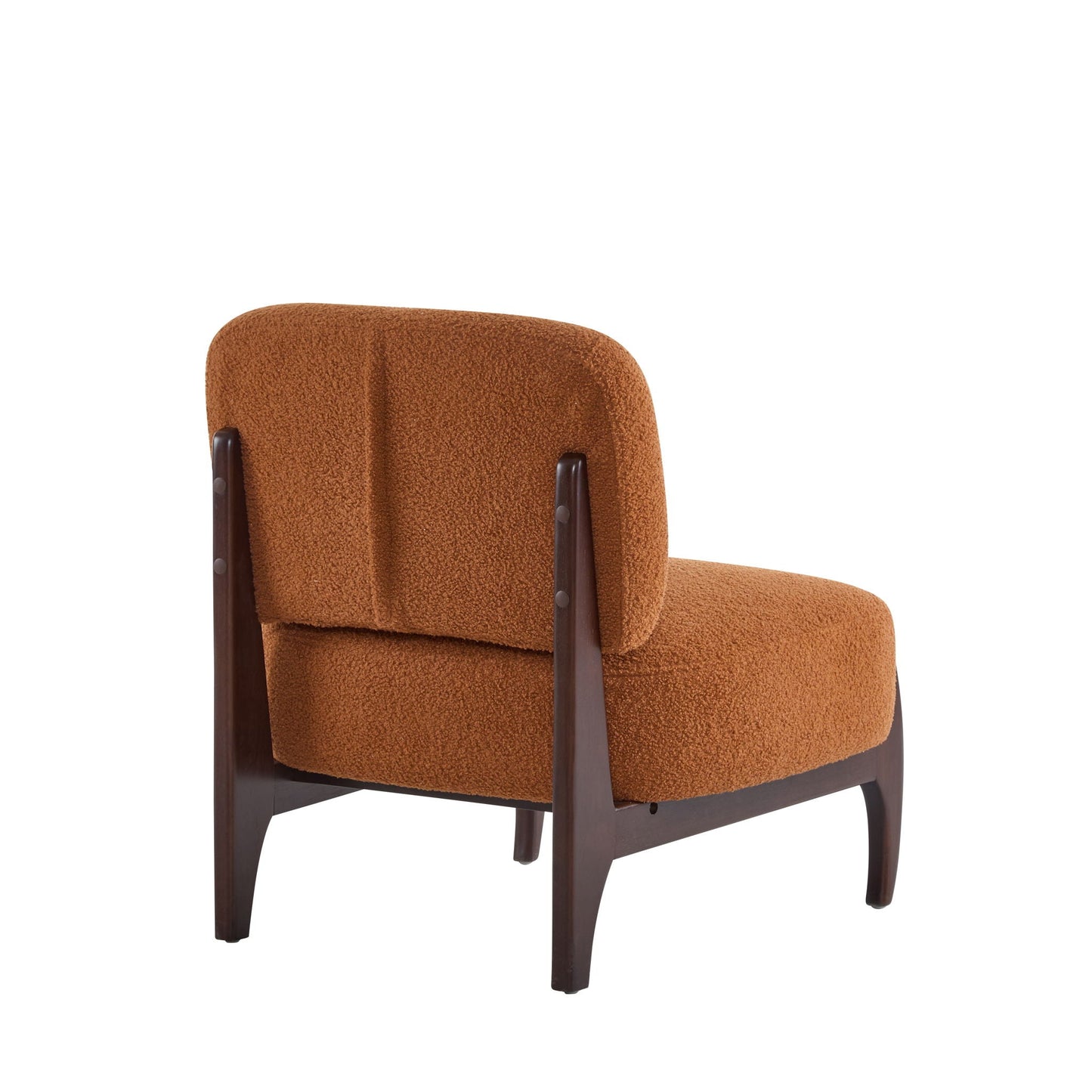 Modern Boucle Lounge Chair With Solid Wood Frame