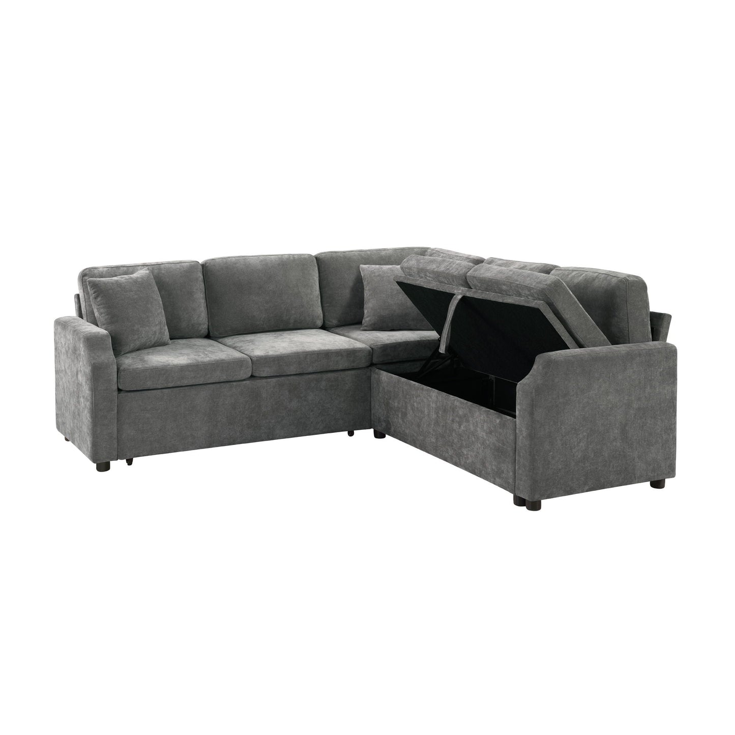 Modern L Shaped Sectional Sofa Bed With Hidden Storage Upholstery
