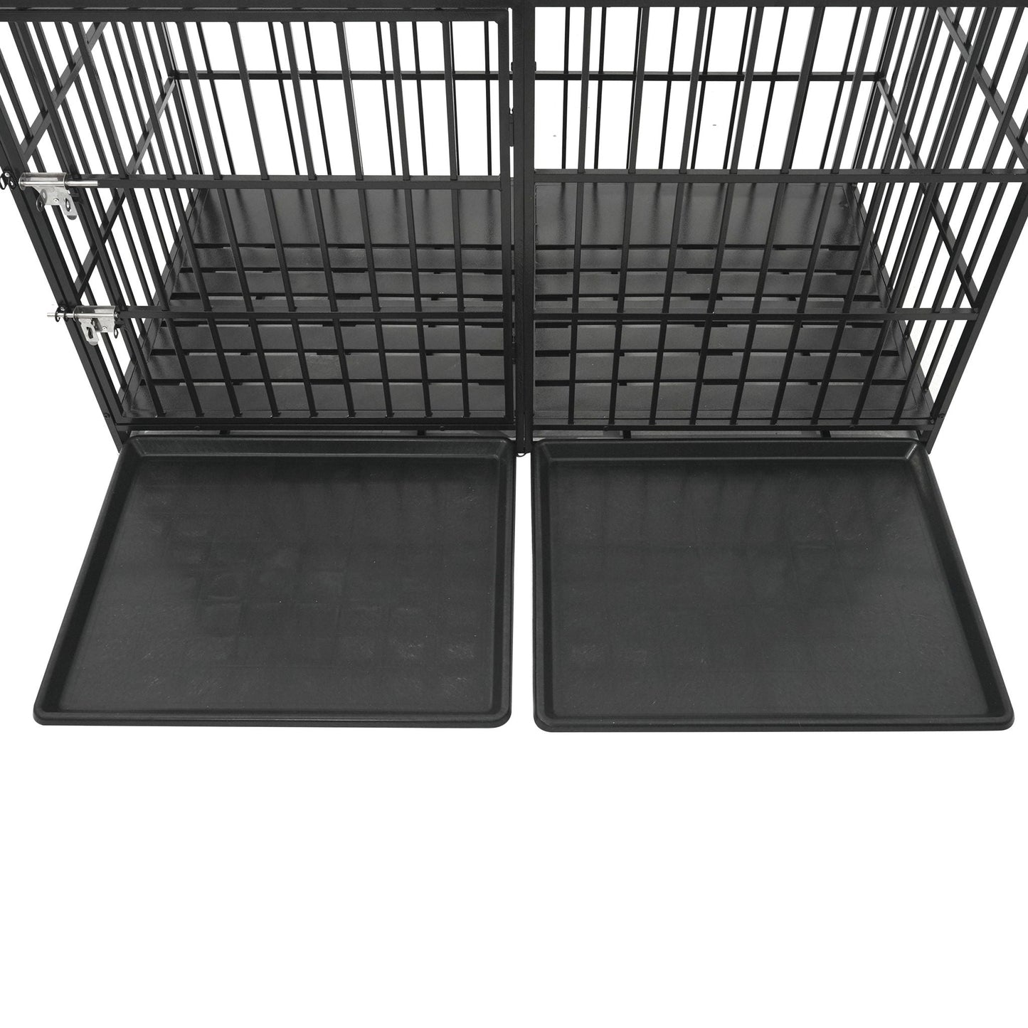 Extra Large Heavy Duty Dog Crate With Removable Pans For Dogs - Black
