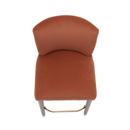 27-Inch Modern Counter Stool with Fabric Seat and Footrest
