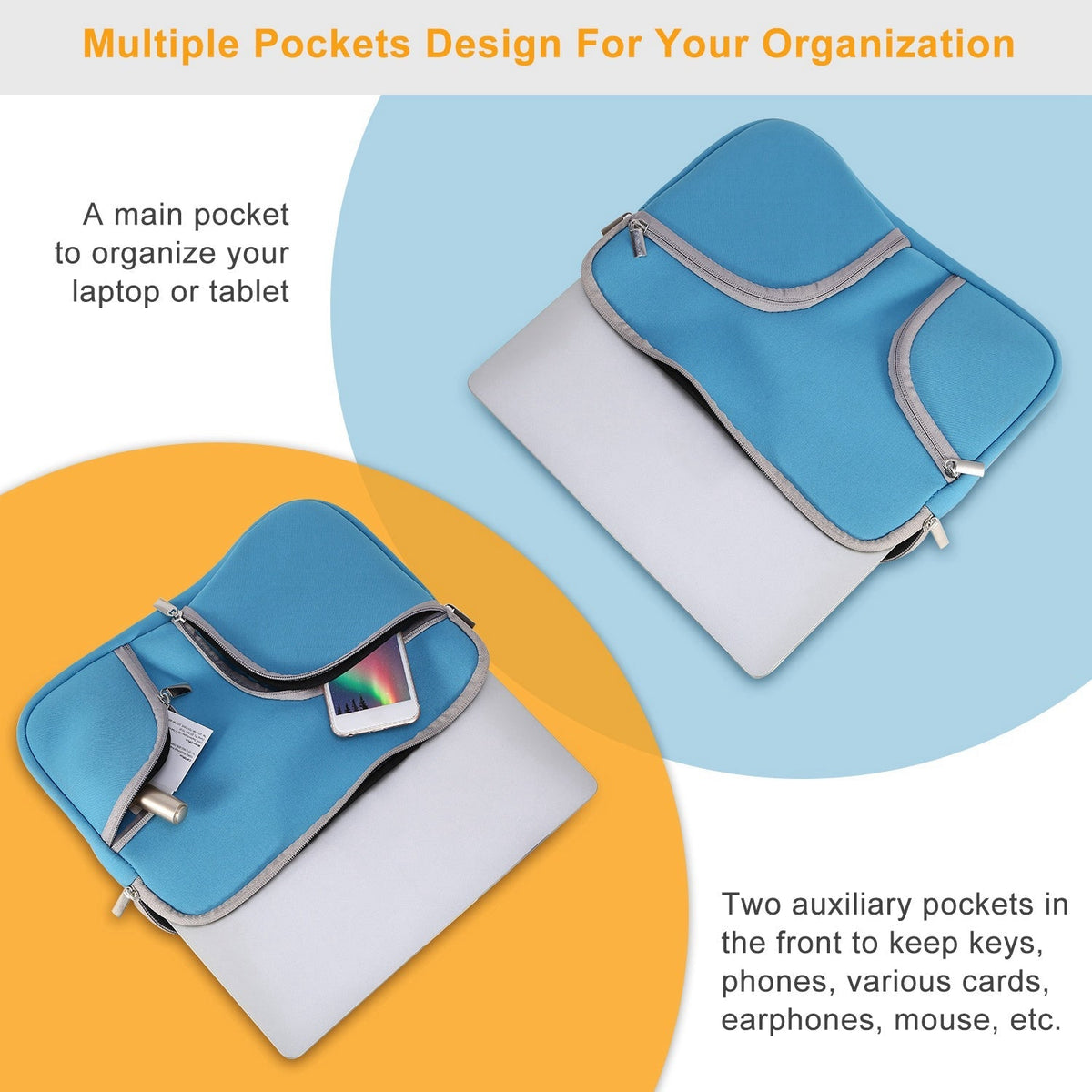 Portable Laptop Sleeve Bag for Macbook Air 11"13"12"15" Notebook Protector Case Carry Bag