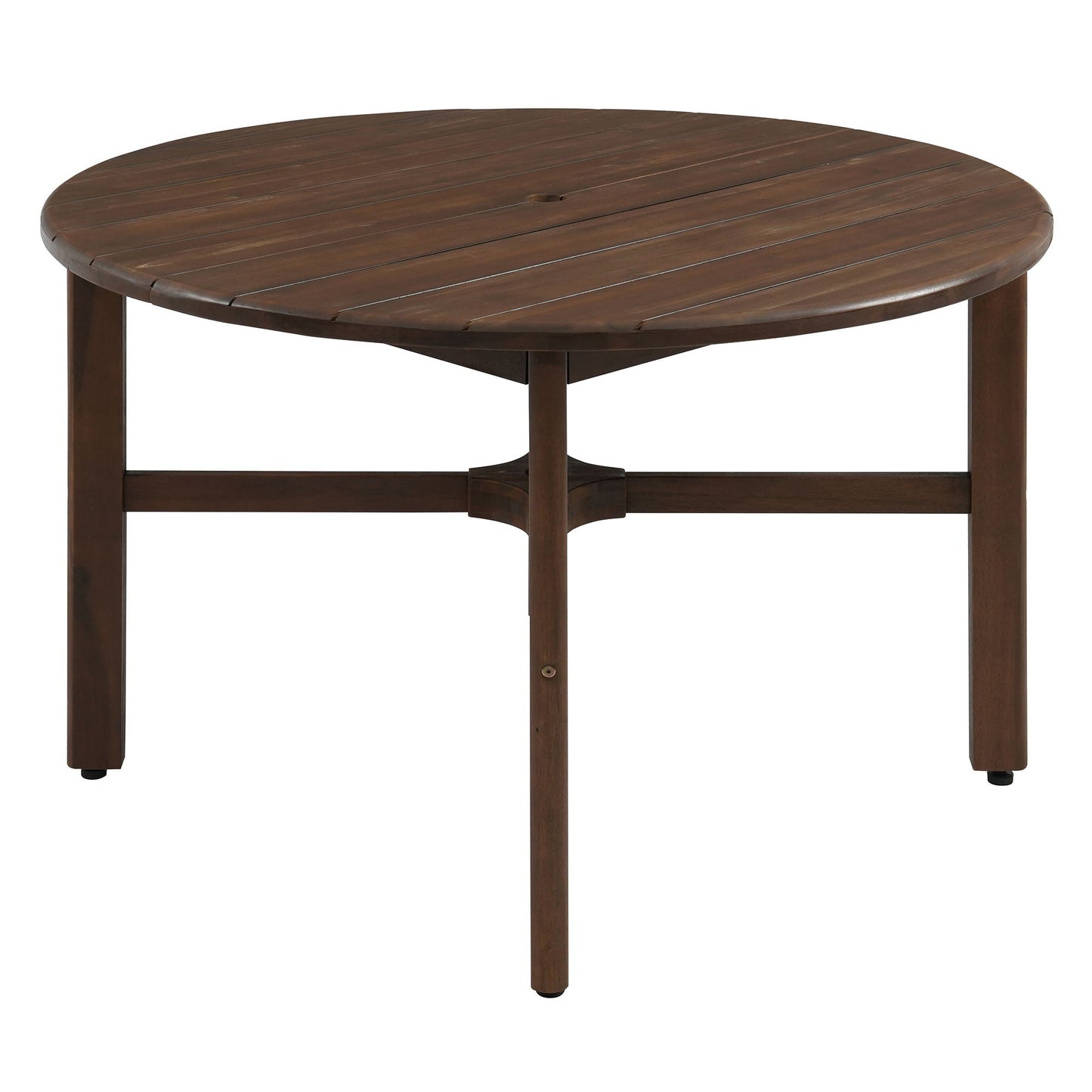 5 Piece Round Patio Table & Cushioned Armrest Chairs, Outdoor Dining Set With Umbrella Hole