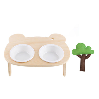 Dining Bowl Pet High Foot Cat Oblique Mouth Food Holder Care Neck