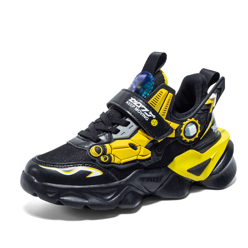 Mesh Cartoon Leather Trendy Boys' Shoes