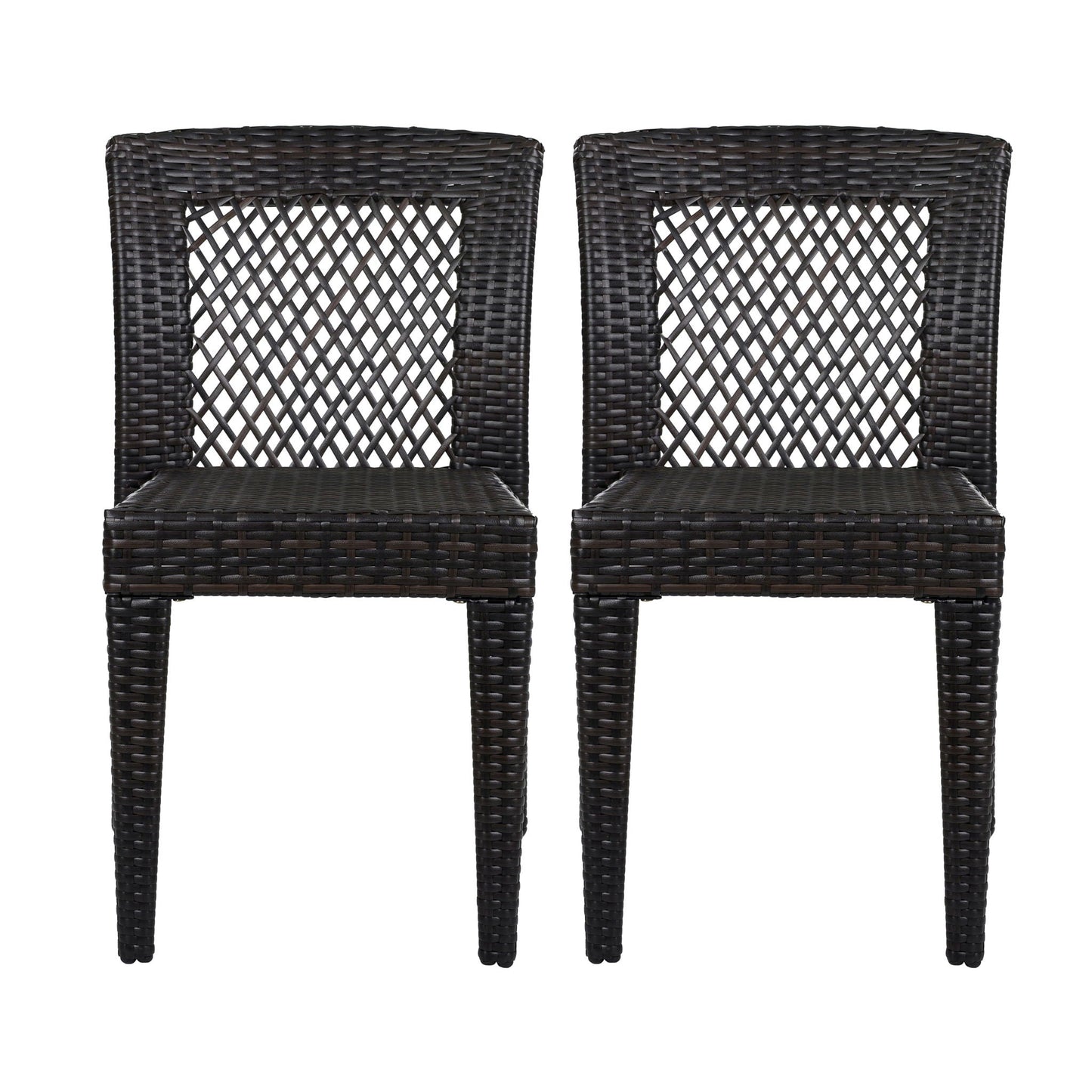 7 Piece Outdoor Dining Set with Table and 6 Chairs - Brown Multi