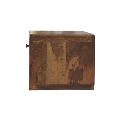 Solid Wood Large Floating Curve Open Slot Bedside