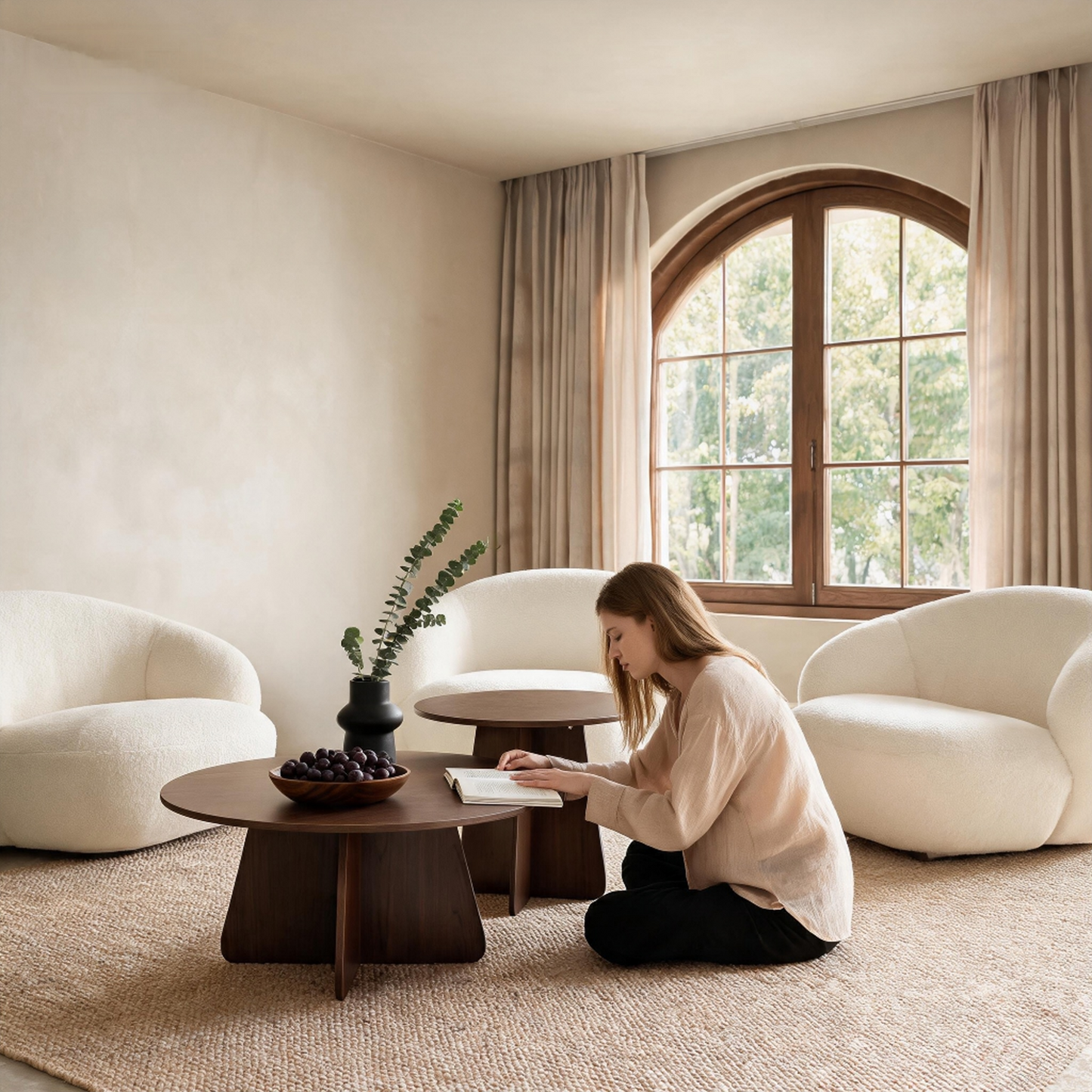 Retro-Style Nesting Coffee Table Set