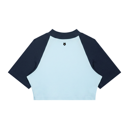 Loki & Ivy Women’s Color Block Raglan Crop T-Shirt