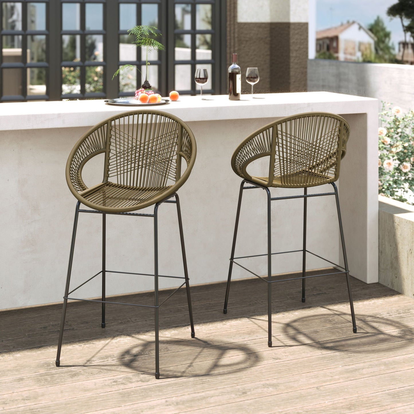 Ferrara Outdoor Patio Barstool (Set of 2)