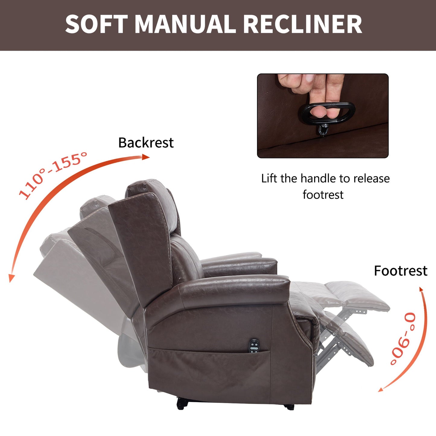 Manual Recliner Chair  With Heavy Duty Motion Mechanism, 8 Vibrating Nodes And 3 Massage Modes For Living Room