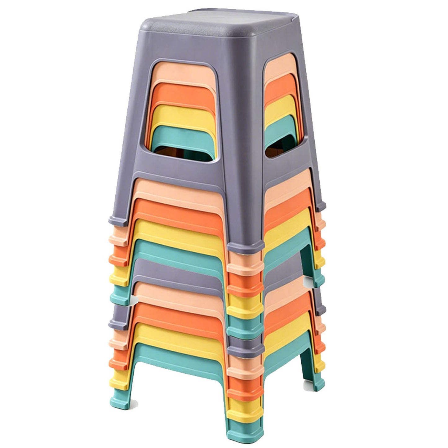 10 Pack Stackable Classroom Stools, 18.8" Height
