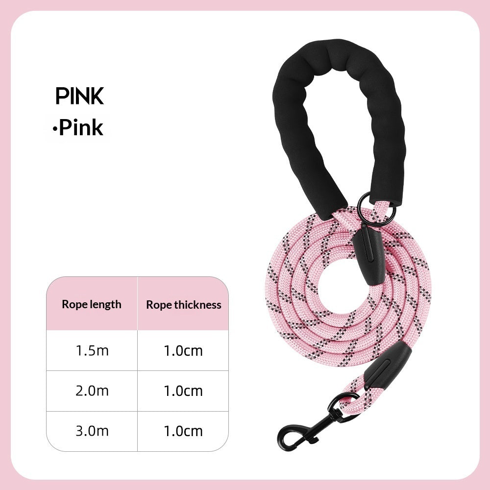 Thickened Reflective Dog Leash - Durable Nylon Pet Walking Lead for Medium Large Dogs