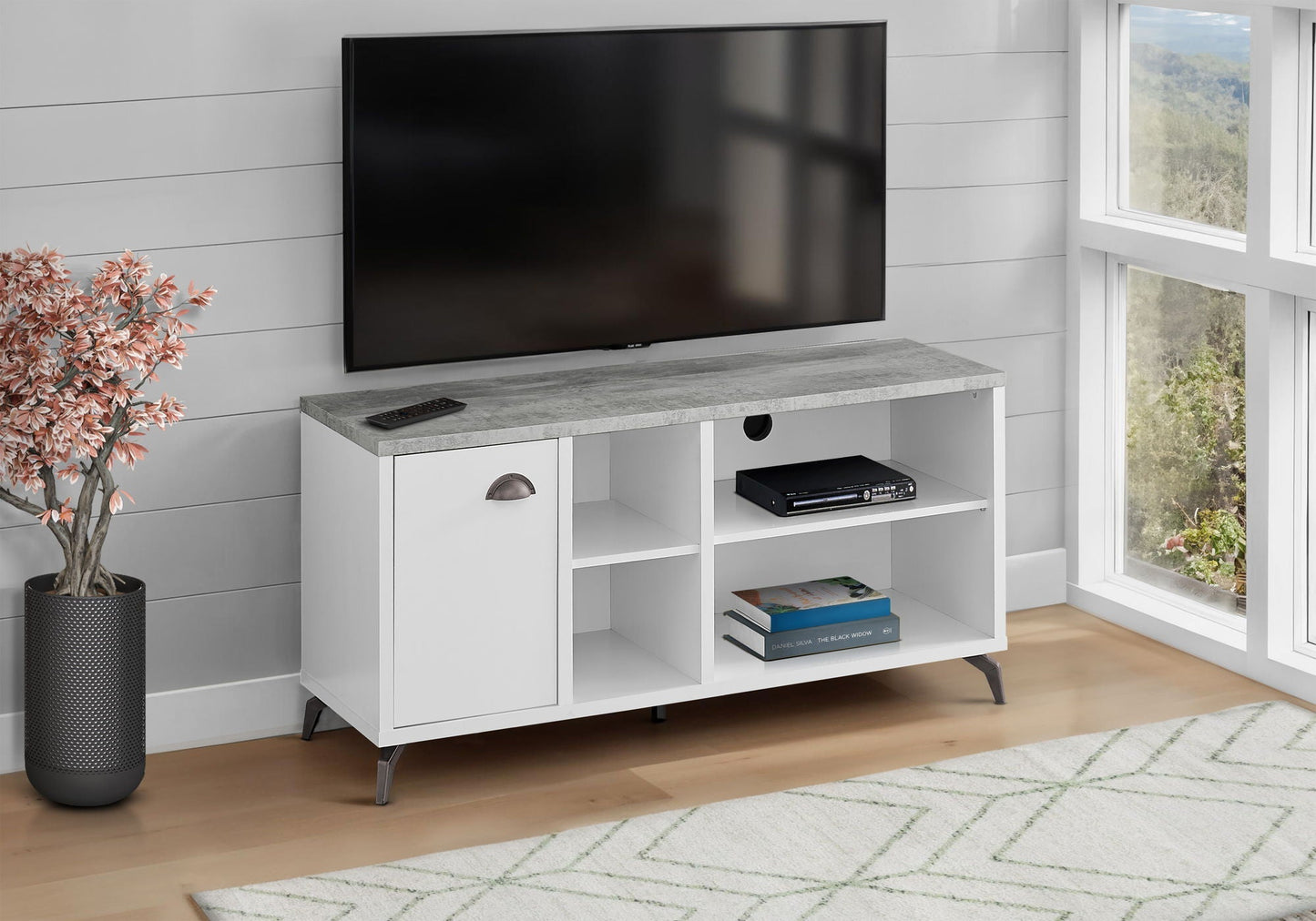 Contemporary TV Stand Console with Storage Cabinet