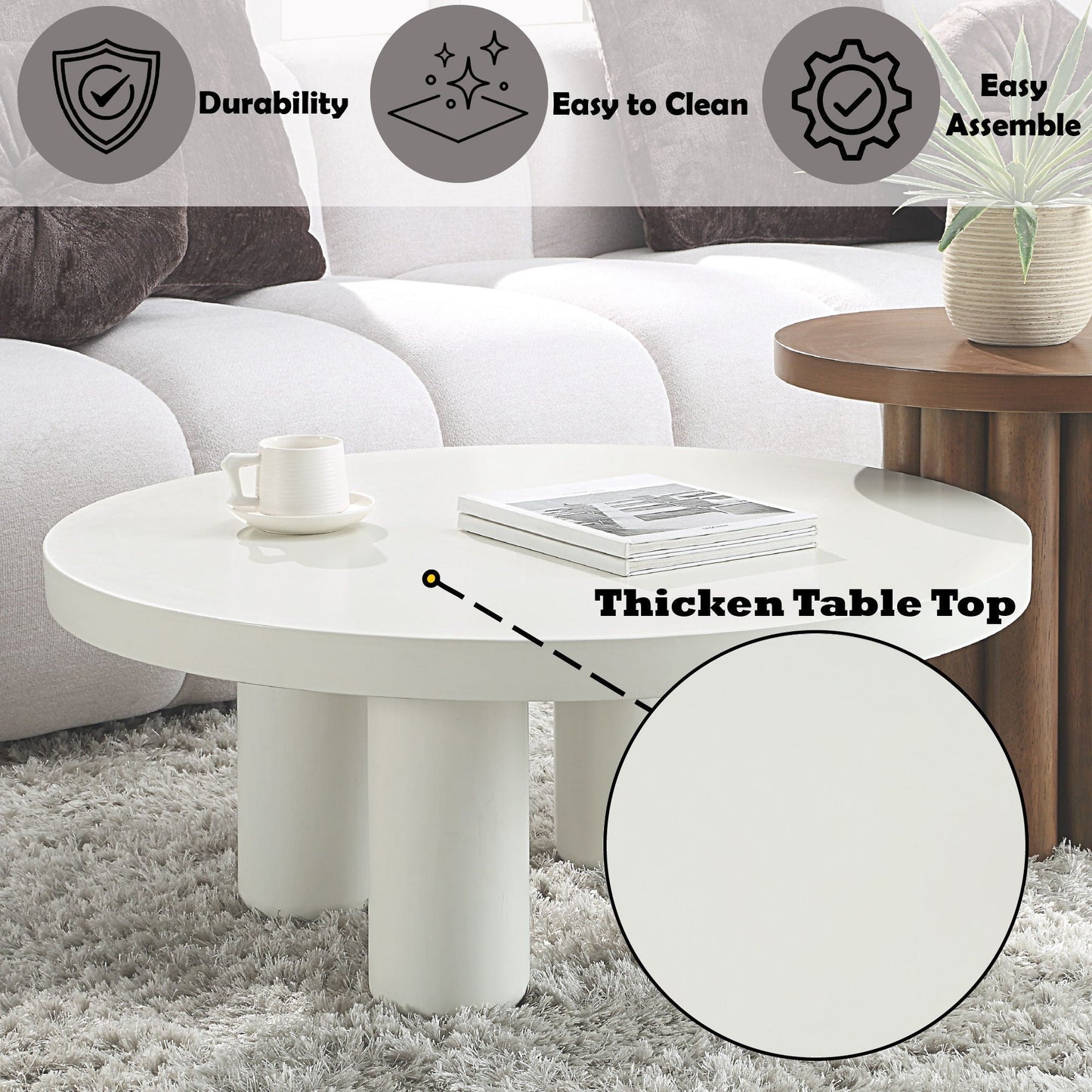 Loanna White Coffee Table