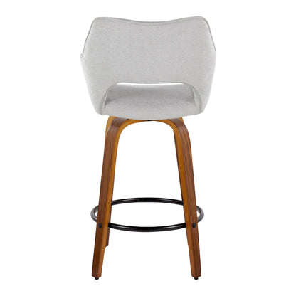 Mustang - Contemporary Fixed Height Counter Stool With Swivel With Round Footrest (Set of 2)